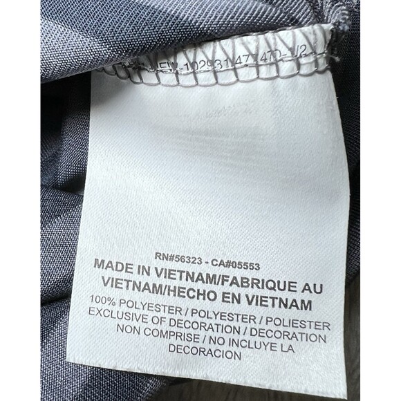 Nike Golf Dri-Fit Polo Shirt Mens Size Small Navy Blue Grey Striped Logo - Picture 5 of 12